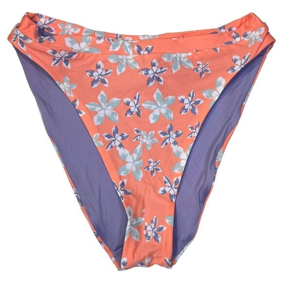 NEW Becca Floral French Cut High Leg Bikini Bottoms Medium - Picture 3 of 8